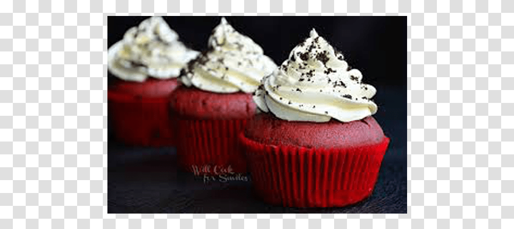 Red Velvet Cupcake Red Velvet Cupcakes With Oreo, Cream, Dessert, Food, Creme Transparent Png