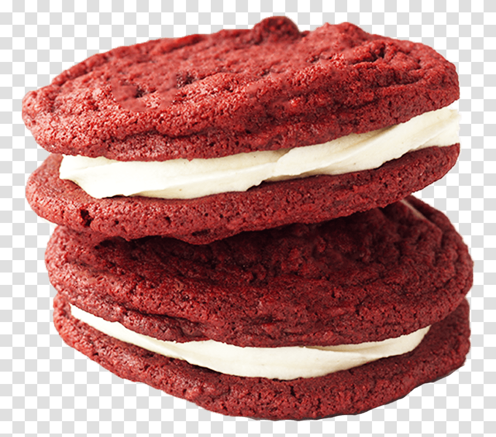 Red Velvet Sandwich Cookie Red Velvet Cookies, Dessert, Food, Cream, Birthday Cake Transparent Png