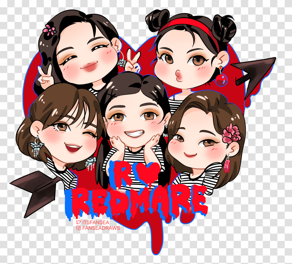 Red Velvet Stickers, Person, Human, Crowd, People Transparent Png