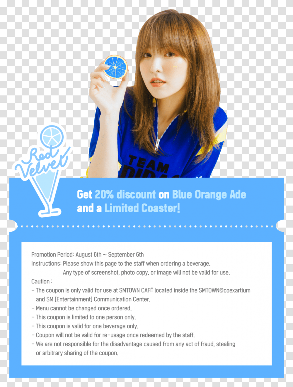 Red Velvet Wendy Blue Orange, Advertisement, Poster, Flyer, Paper Transparent Png