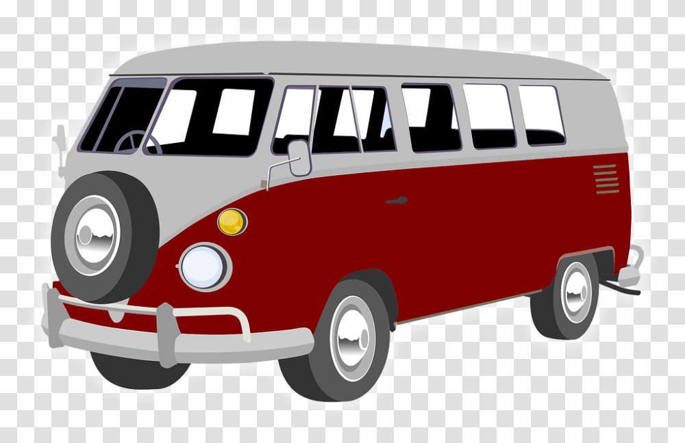 Red Vw Rv, Minibus, Van, Vehicle, Transportation Transparent Png