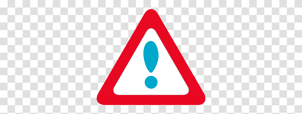 Red Warning Triangle With Blue Exclamation Point Inside, Sign Transparent Png