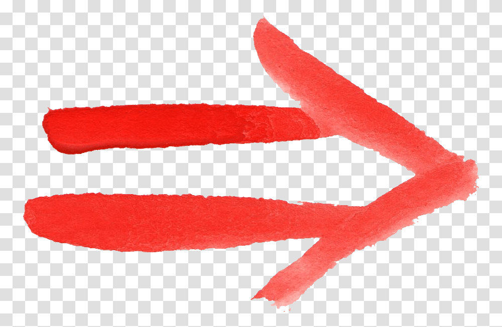 Red Watercolor Arrow Paint Stroke Arrow, Animal, Rug, Sea Life, Seafood Transparent Png