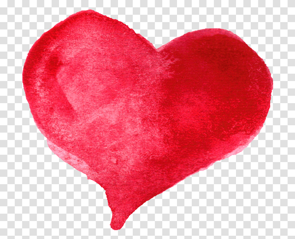 Red Watercolor Heart Heart Water Color, Cushion, Pillow, Petal, Flower Transparent Png
