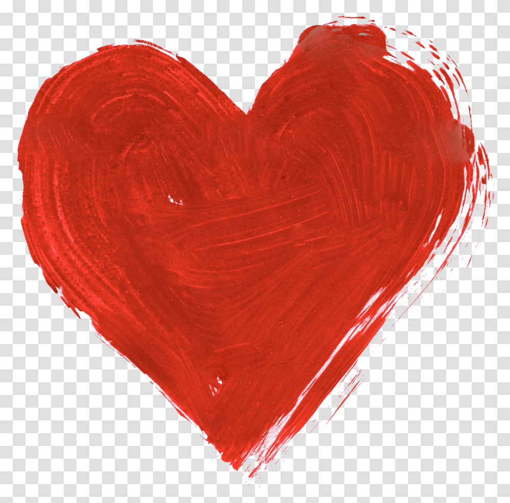 Red Watercolor Heart Image Heart No Background Paint, Fungus, Sweets, Food, Confectionery Transparent Png