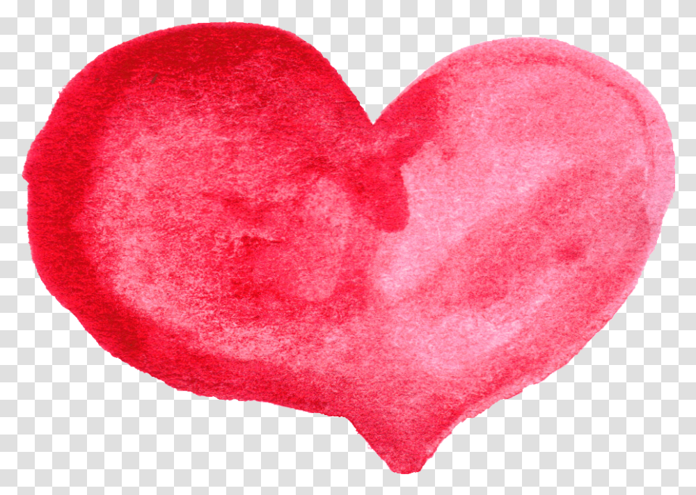 Red Watercolor Heart Love Water Color, Rug, Cushion, Flower, Plant Transparent Png