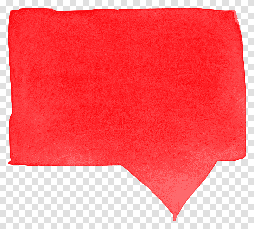 Red Watercolor Speech Bubble Linens, Rug, Pillow, Cushion, Paper Transparent Png