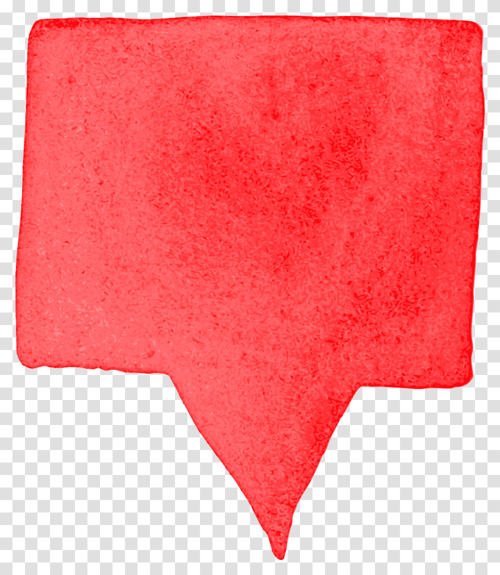 Red Watercolor Speech Bubble Red Flag, Cushion, Rug, Canvas, Pillow Transparent Png