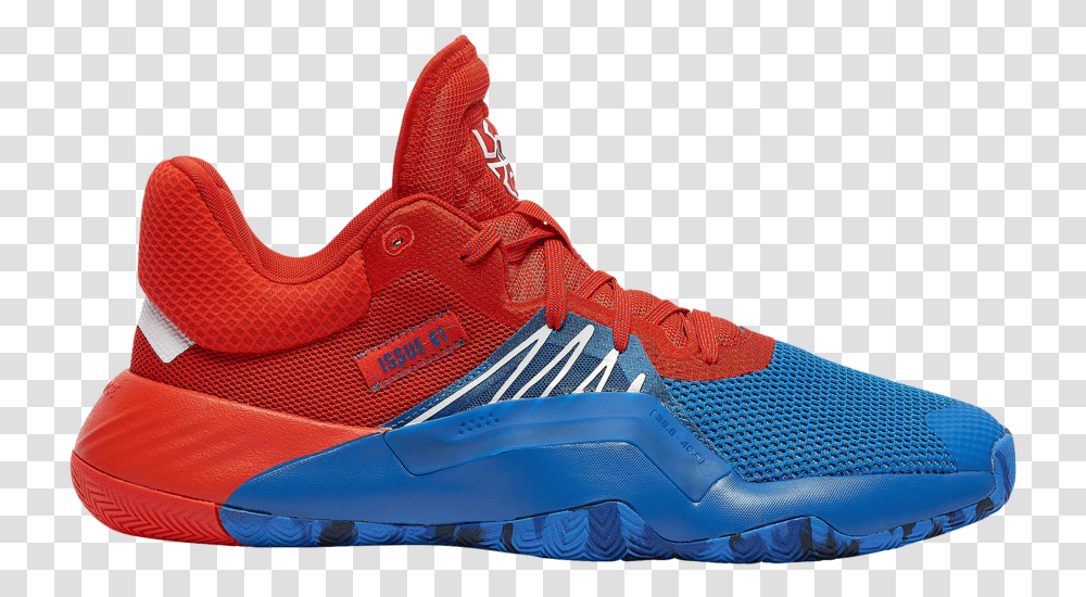 Red White And Blue Adidas Basketball Shoes, Apparel, Footwear, Running Shoe Transparent Png