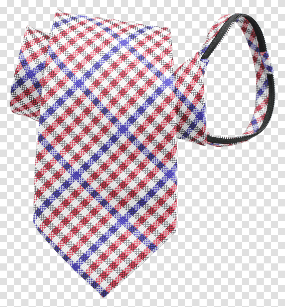 Red White And Blue Gingham Patterned Zipper Tie Background Bikini, Accessories, Accessory, Necktie, Apron Transparent Png