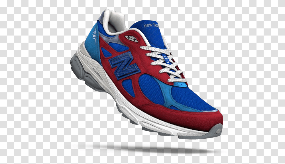 Red White And Blue Model Running Shoe, Footwear, Apparel, Sneaker Transparent Png