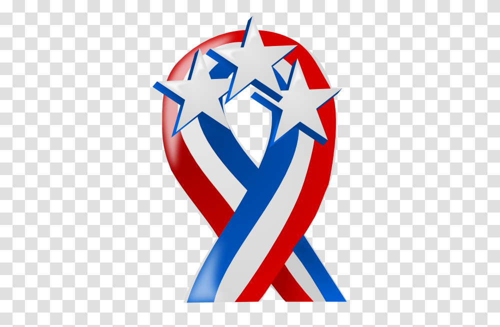 Red White And Blue Ribbon With Stars Clip Art, Hook, Hand, Star Symbol Transparent Png