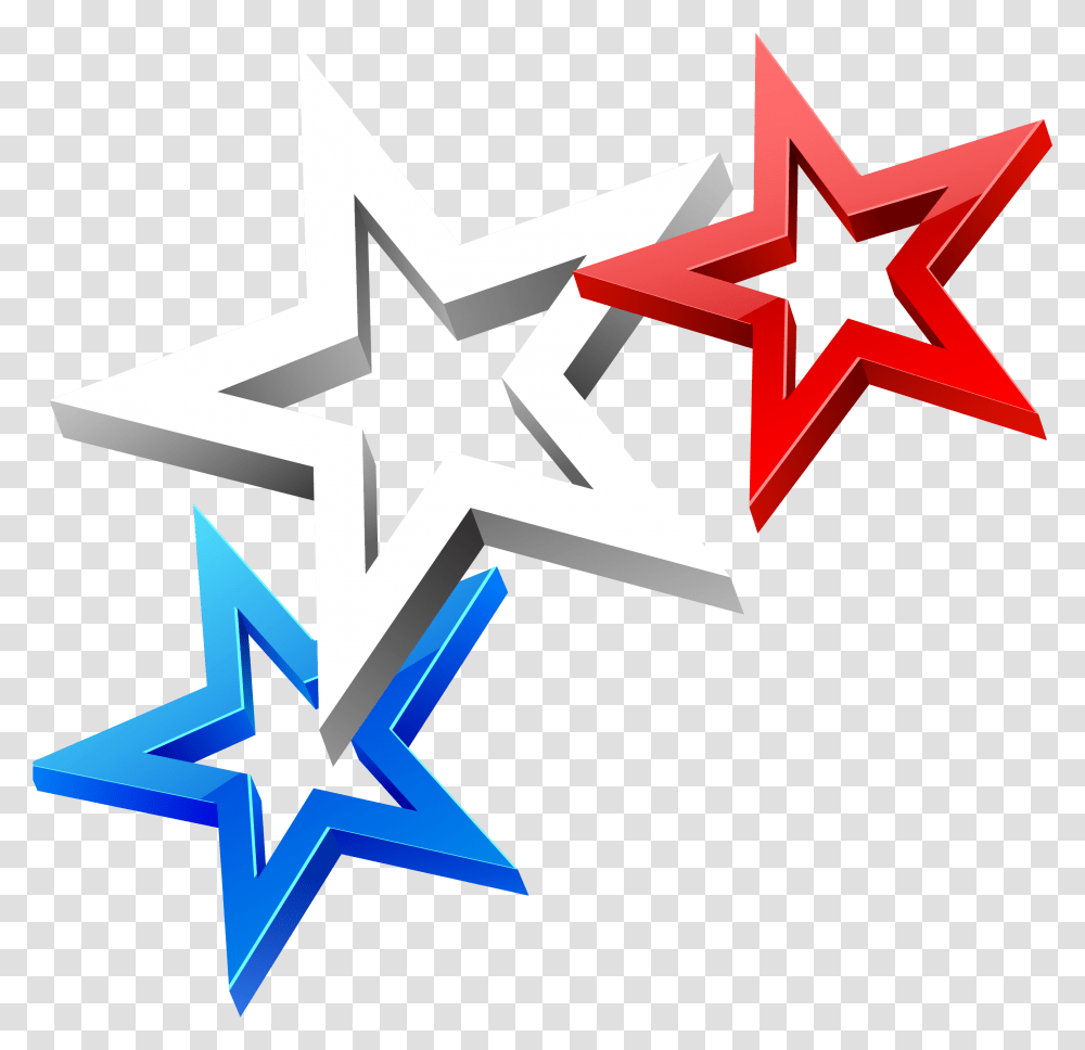 Red White And Blue Stars, Cross, Star Symbol Transparent Png