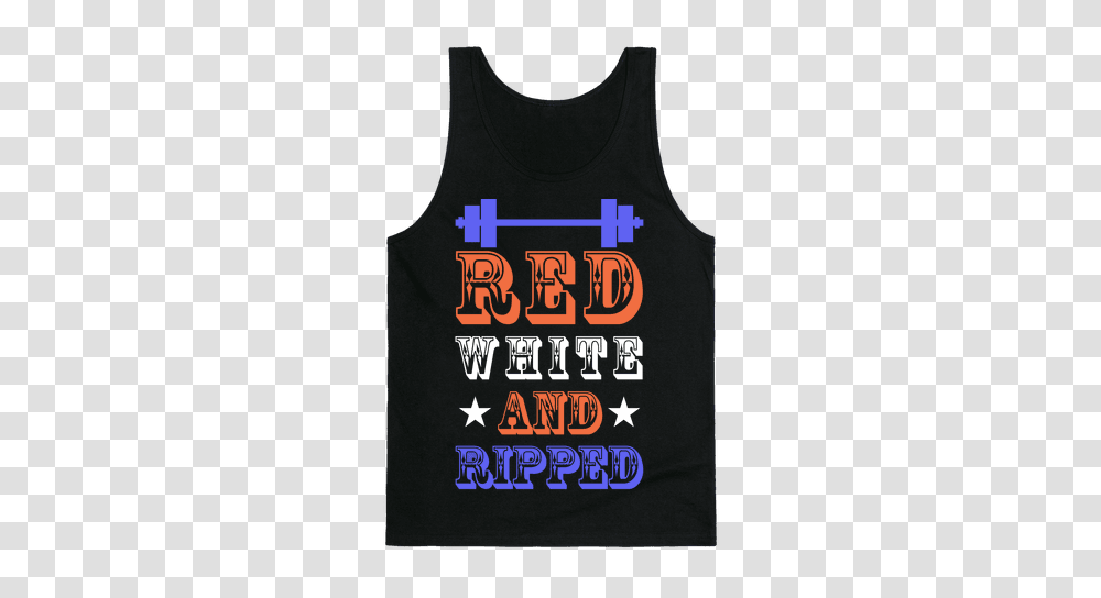 Red White And Ripped Tank Top Lookhuman, Apparel, T-Shirt Transparent Png