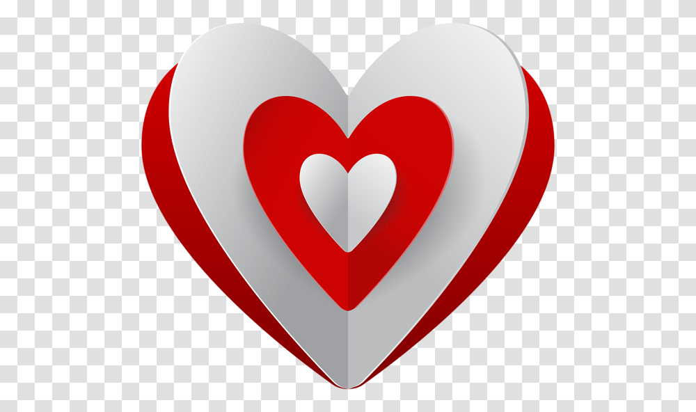 Red White Heart Clip, Label Transparent Png