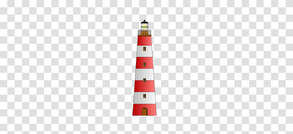 Red White Lighthouse Clipart, Architecture, Building, Tower, Beacon Transparent Png