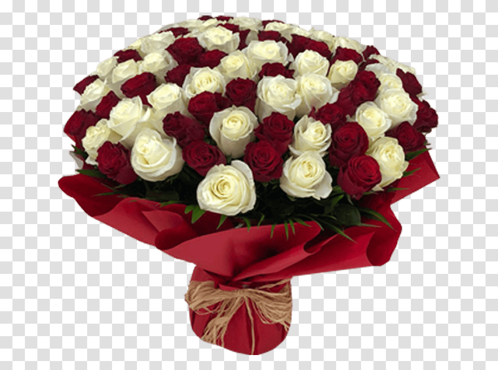 Red White Rose Bouquet 50 Lovely, Plant, Flower, Blossom, Flower Bouquet Transparent Png
