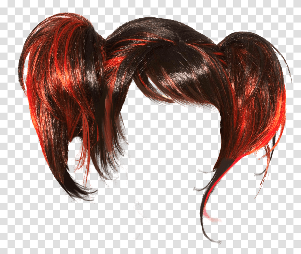 Red Wig All Long Hair, Painting, Art, Ornament, Fractal Transparent Png