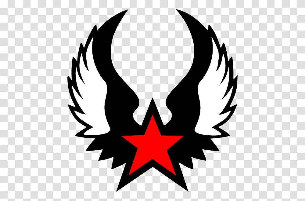 Red Winged Star Clip Art Free Vector, Emblem, Star Symbol Transparent Png