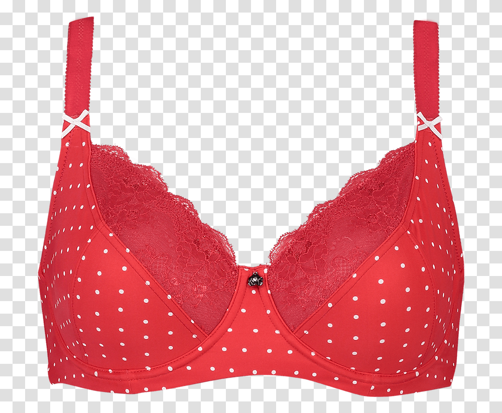 Red With White Spots Bra Download Background Bra, Lingerie, Underwear, Apparel Transparent Png