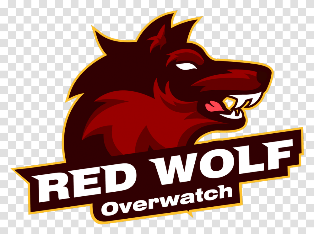 Red Wolf Esports Cartoon, Label, Text, Logo, Symbol Transparent Png