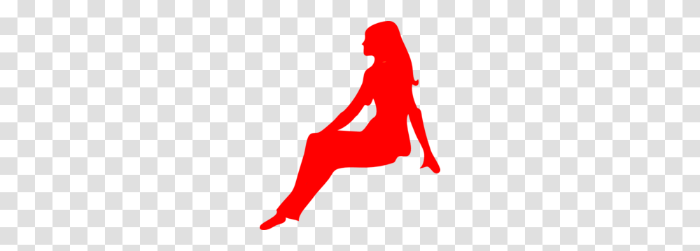 Red Woman Sitting Clip Art, Person, Silhouette, Kneeling Transparent Png