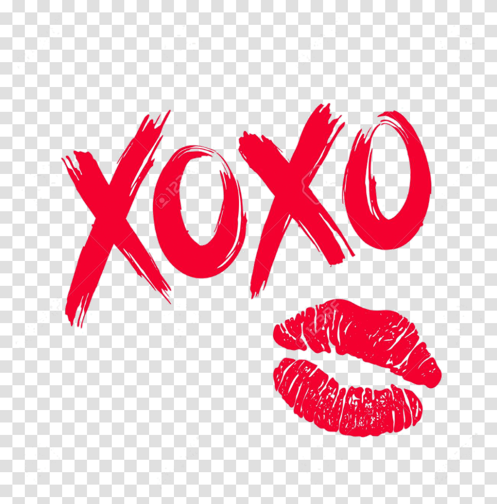 Red Xoxo Lips Sexy Clipart Xoxo, Mouth, Plant, Label Transparent Png