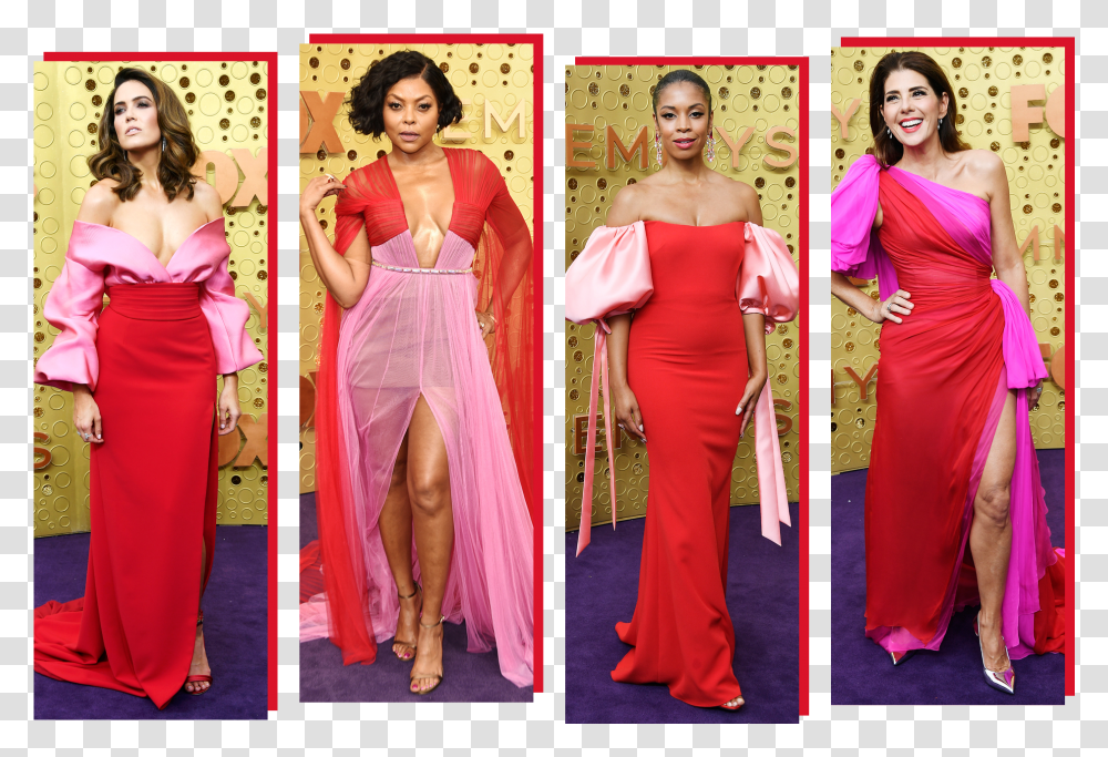 Redandpink Color Blocking Makes An Unlikely Comeback Pink And Red Emmys Transparent Png