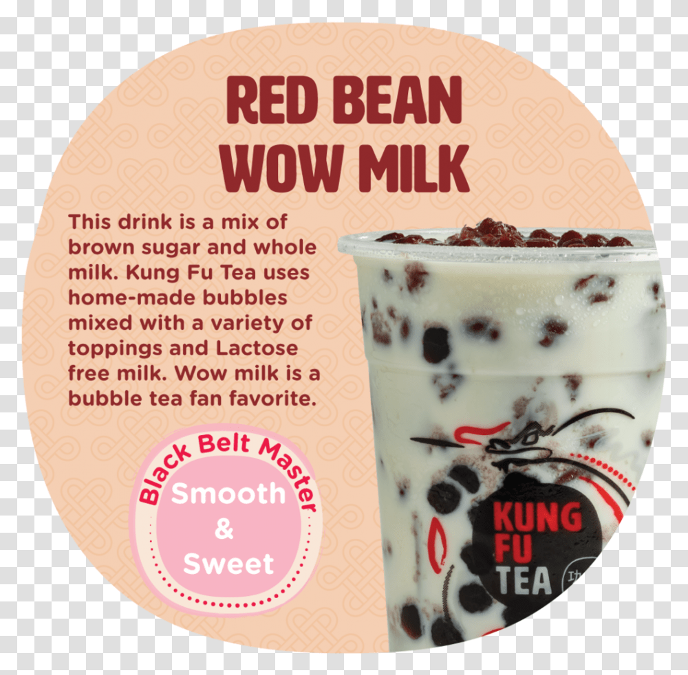 Redbeanback Kung Fu Tea Wow Milk, Dessert, Food, Yogurt, Cream Transparent Png