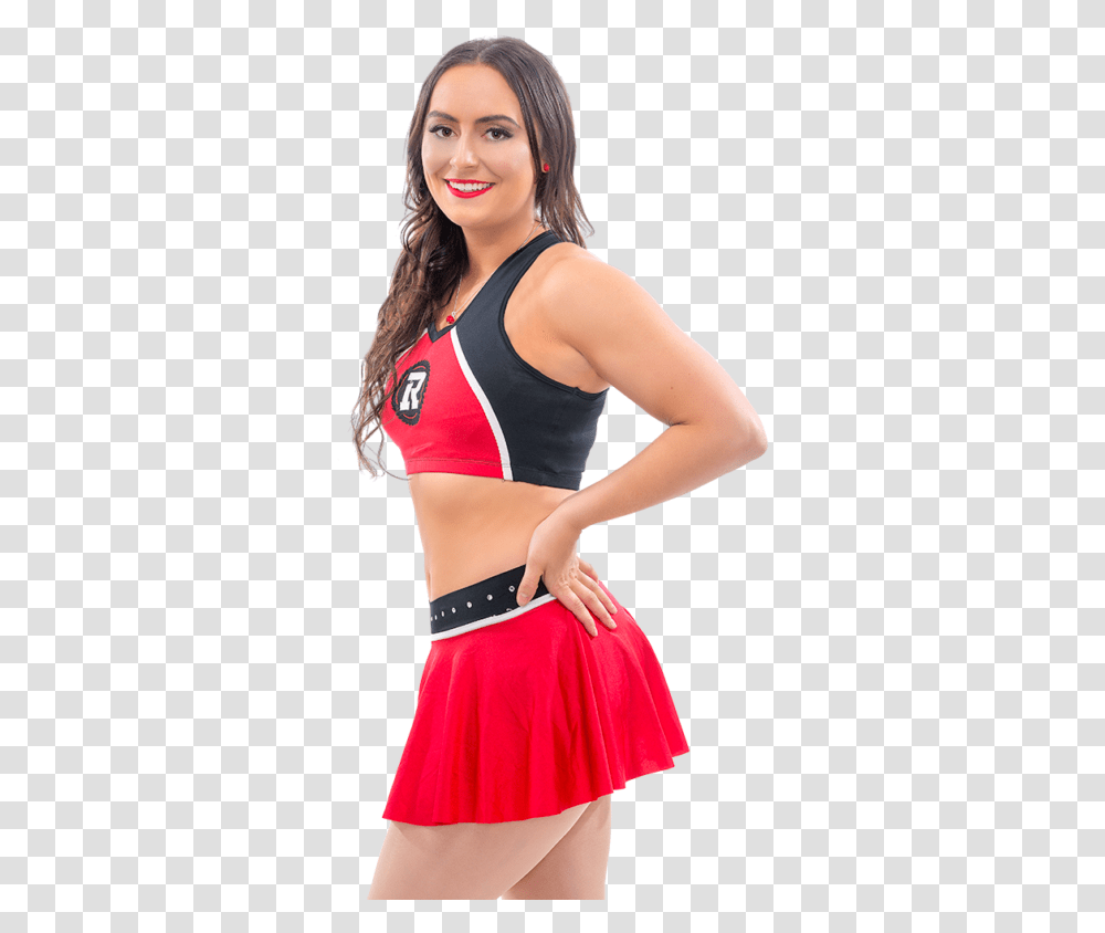 Redblacks 2018 Cheer And Dance Team Cheerleader Ottawa Red Blacks, Clothing, Apparel, Skirt, Person Transparent Png