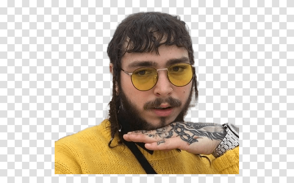 Redbubble Stickers Post Malone, Face, Person, Human, Skin Transparent Png