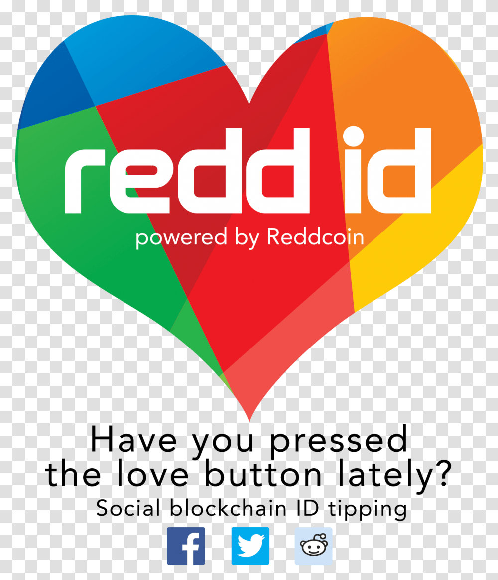 Reddcoin Redd Id Blockchain Social Media Tipping Graphic Design, Heart, Label, Kite Transparent Png