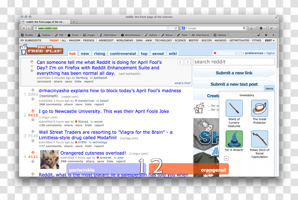 Reddit Periwinkle Vs Orangered April Fools Periwinkle Vs Orange Red, File, Webpage, Monitor, Screen Transparent Png
