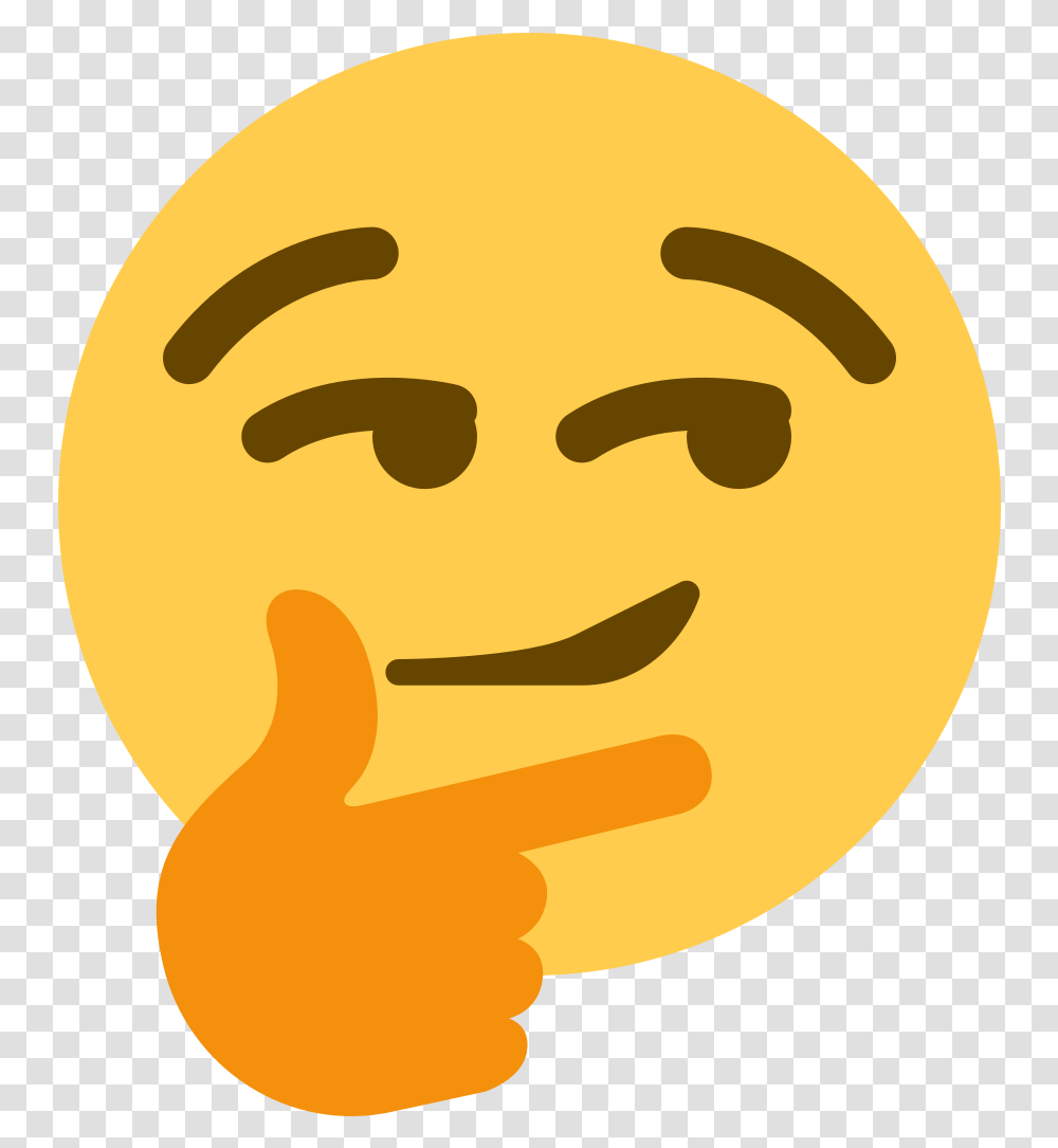 Reddit Thinking Emoji Discord Smirk Emoji, Label, Text, Face, Logo Transparent Png