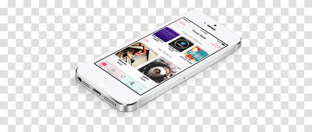 Redesigned Music App And Itunes Radio Apple Ios 7 Music App, Phone, Electronics, Mobile Phone, Cell Phone Transparent Png