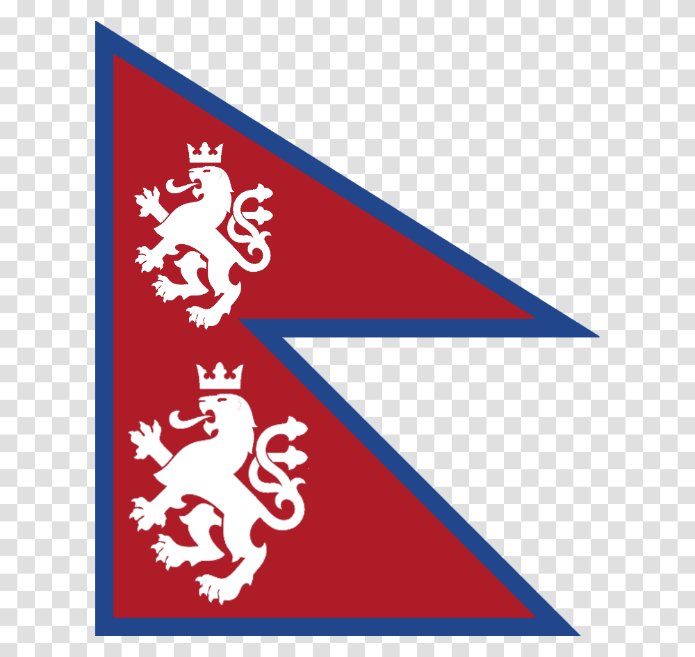 Redesignsi Tried To Make A Nepalised Flag Of The Netherlands Macedonian Lion, Triangle, Logo Transparent Png