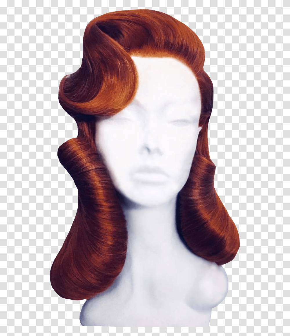 Redhaid Wig 50s Vintage Hair Curlyhair Freetoedit Red Hair, Head, Person, Human, Pattern Transparent Png