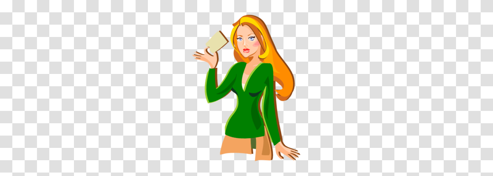Redhead Holding A Card Clip Art, Costume, Sleeve, Person Transparent Png
