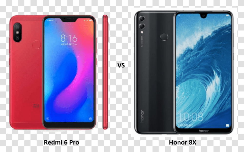 Redmi 6 Pro Vs Honor 8x Honor 8x Vs Redmi Note 6 Pro, Phone, Electronics, Mobile Phone, Cell Phone Transparent Png