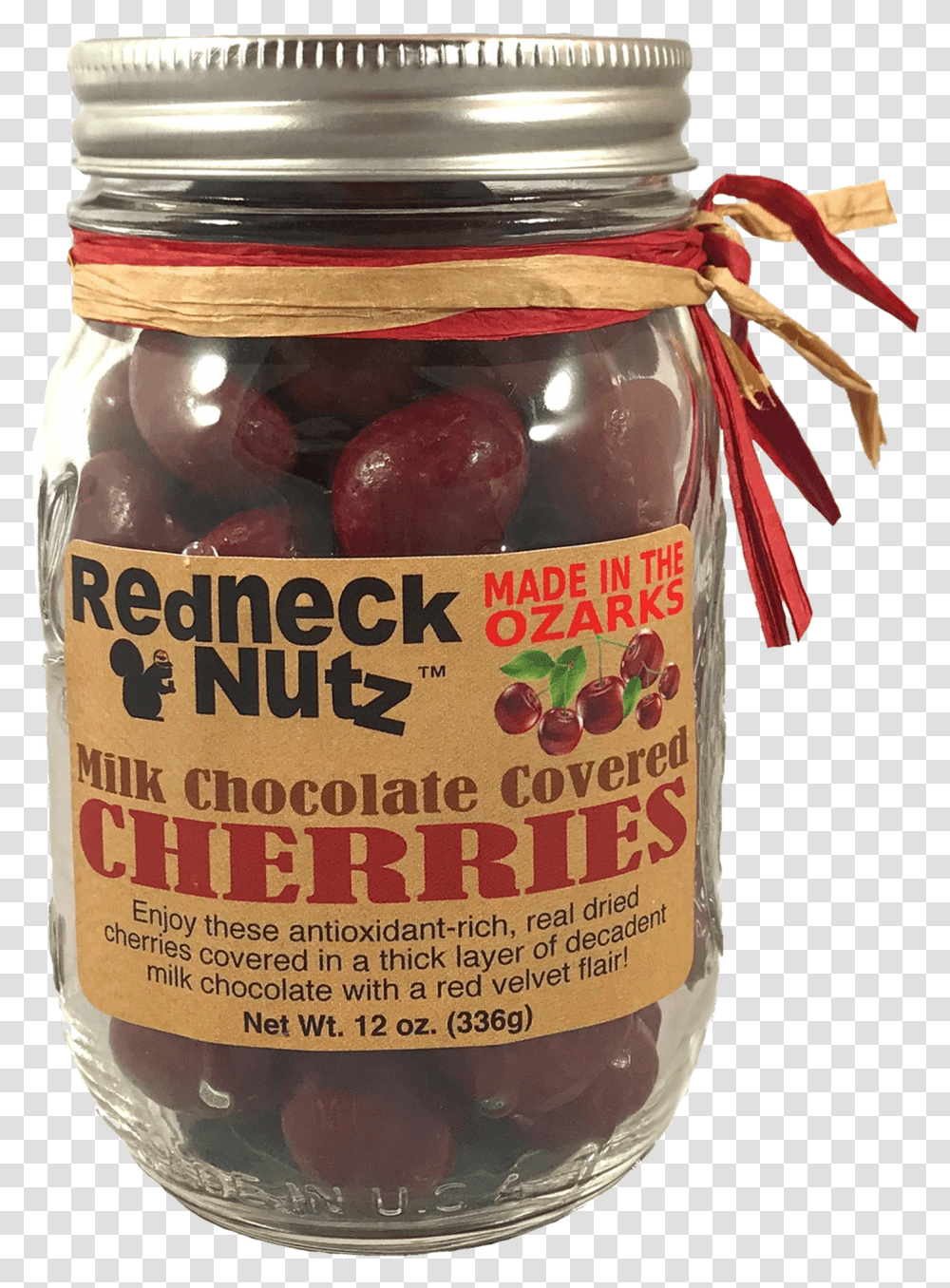 Redneck Nutz Chocolate Covered Cherries, Plant, Jar, Food, Fruit Transparent Png