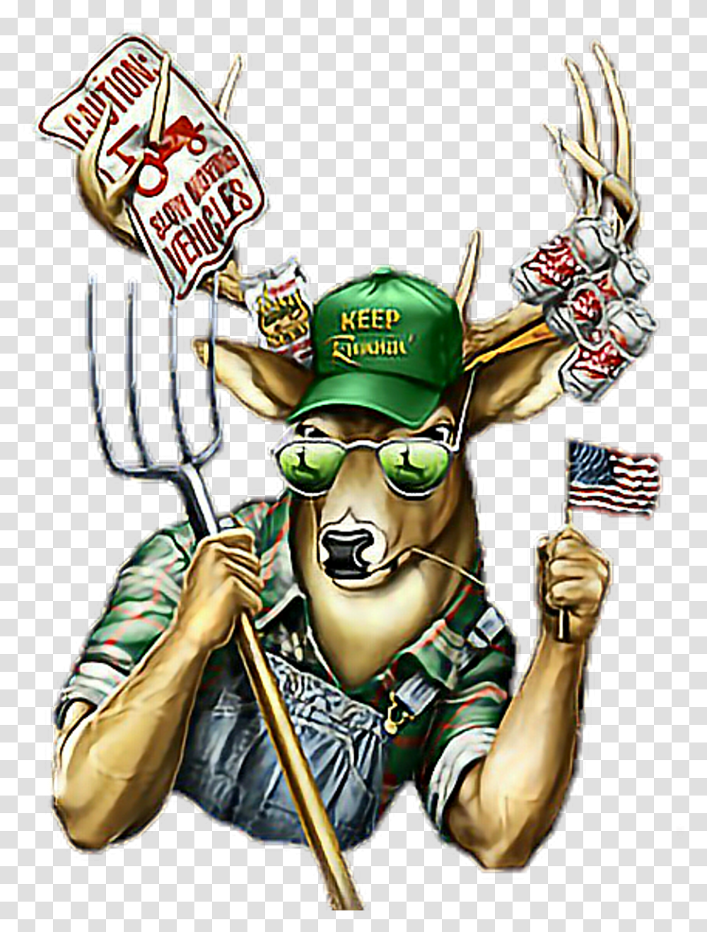 Redneck Paintings Redneck Deer Cartoon, Sunglasses, Person, Emblem Transparent Png