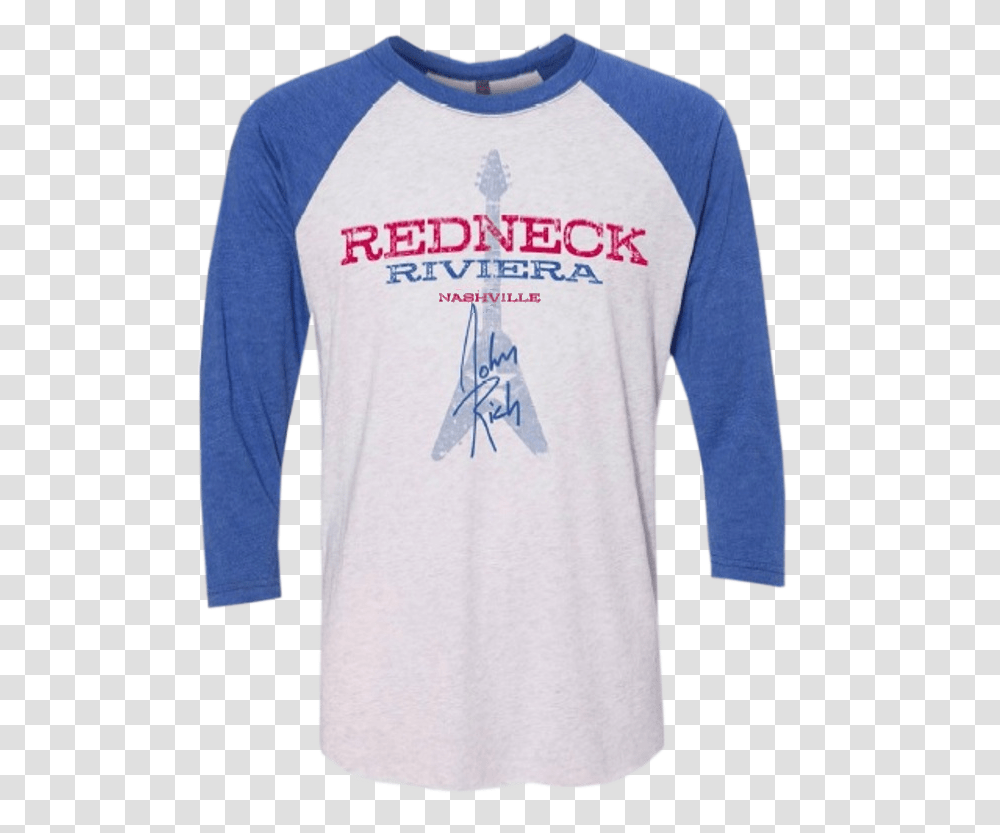 Redneck Riviera Unisex White And Royal Raglan Tee Long Sleeved T Shirt, Apparel, T-Shirt, Sweatshirt Transparent Png
