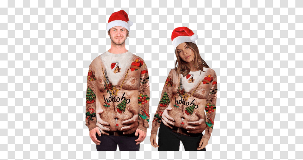 Redneck Santa Christmas Sweater, Clothing, Person, Sleeve, Skin Transparent Png
