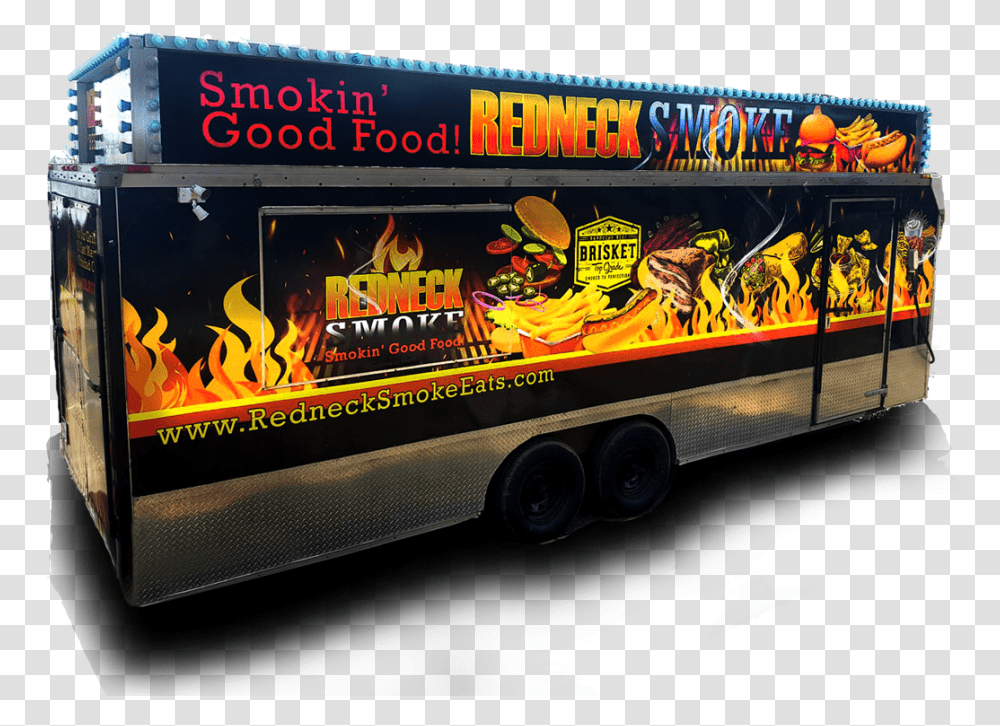 Redneck Smoke Grill Commercial Vehicle, Arcade Game Machine, Tire, Truck, Transportation Transparent Png
