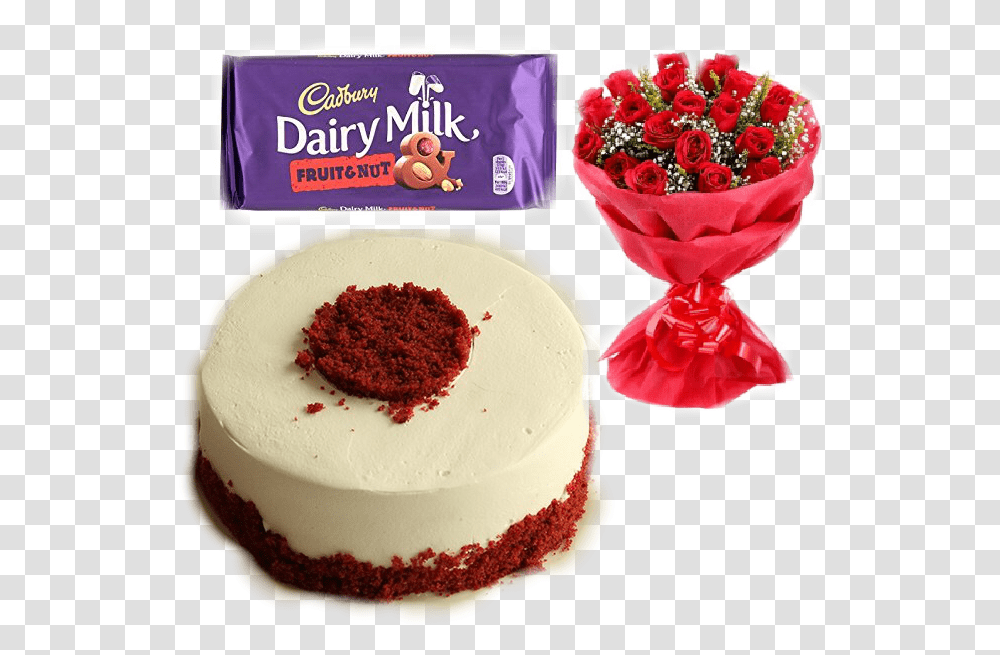 Redvelvet Cadbury Roses Gift Beautiful Red Roses Bukay, Dessert, Food, Birthday Cake, Wedding Cake Transparent Png