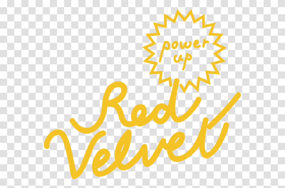 Redvelvet Kpop Logo Powerup Yellow Red Velvet Power Up Logo, Text, Symbol, Label, Alphabet Transparent Png