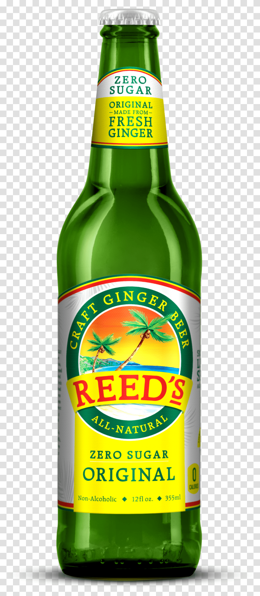 Reeds Zero Sugar Ginger Beer, Alcohol, Beverage, Drink, Bottle Transparent Png