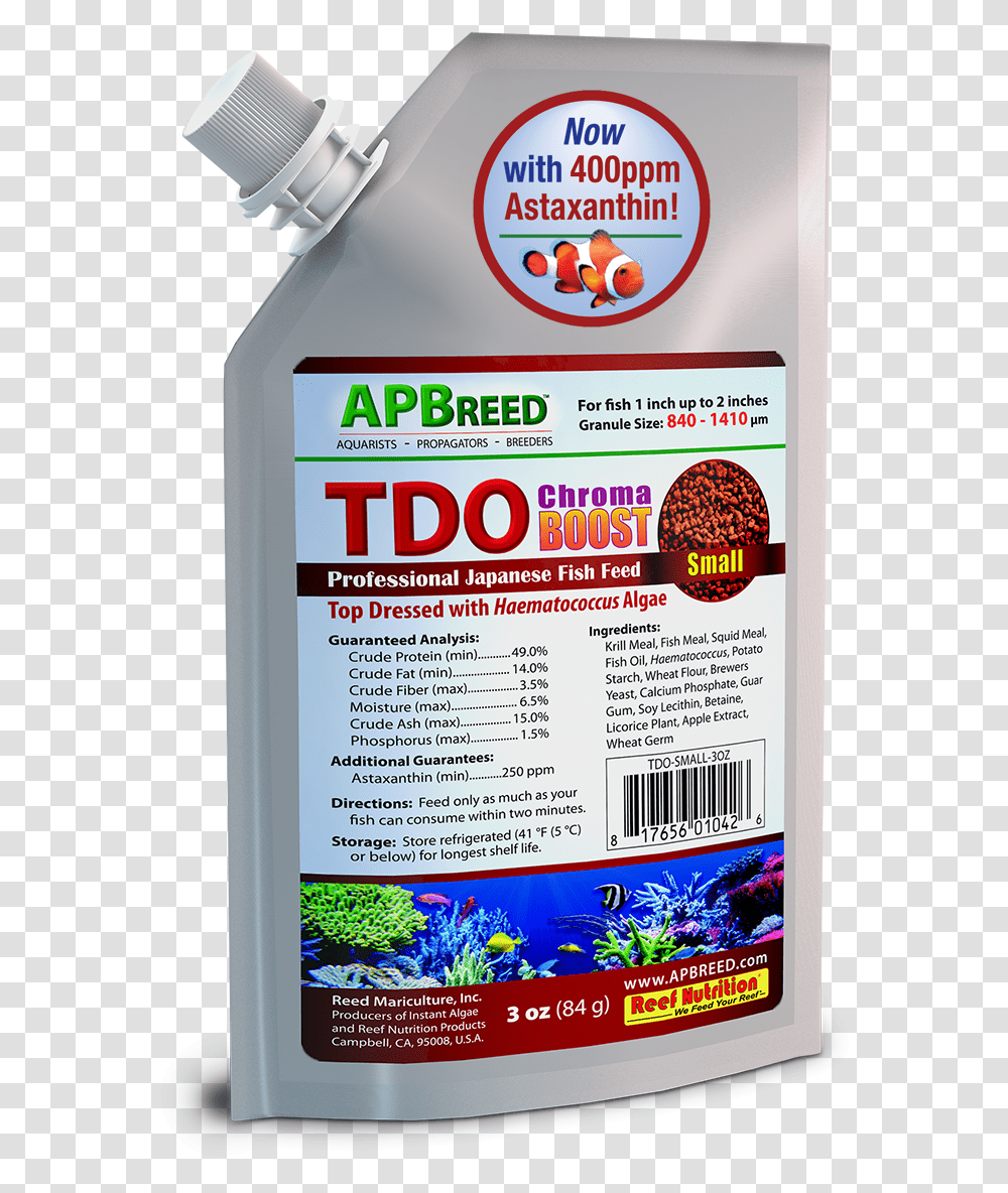 Reef Nutrition Small Chroma Boost, Label, Food, Plant Transparent Png