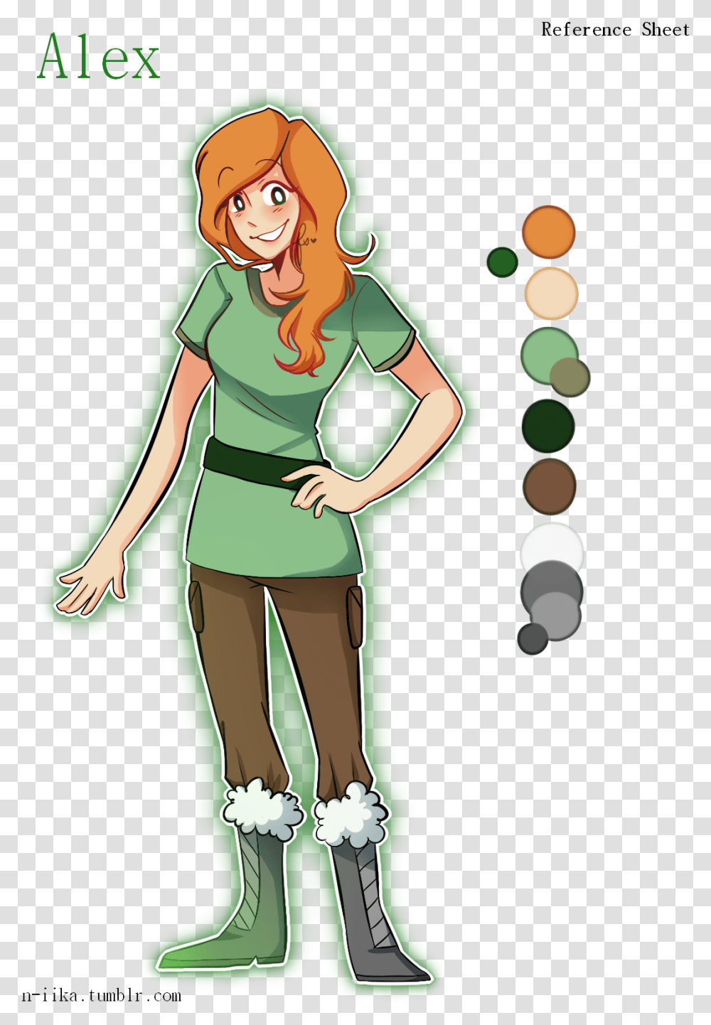Ref For The Beautiful Alex I Love Her Alex Minecraft Fan Art, Green, Sleeve, Person Transparent Png