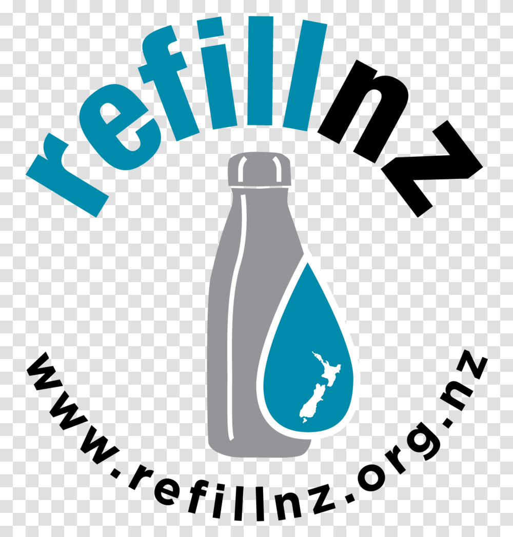 Refillnzlogo Refill Nz, Bottle, Light, Label Transparent Png